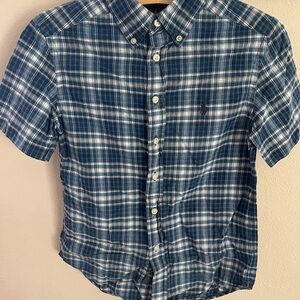 Ralph Lauren Boys Short Sleeve Blue Checkered Shirt